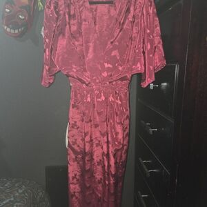 1980s Pink Chic Floral silk Midi Dress in Rich Pink